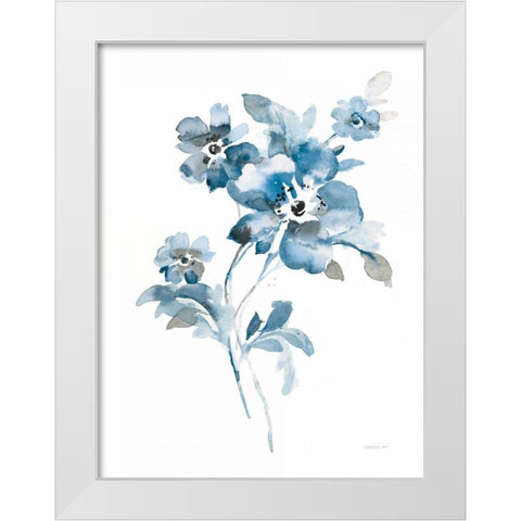 Blues of Summer I White Modern Wood Framed Art Print by Wild Apple
