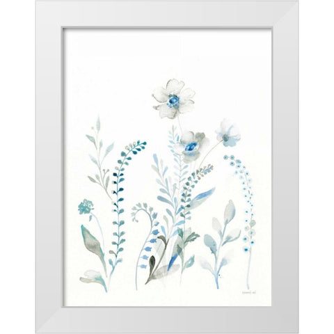 Malmo Garden I White Modern Wood Framed Art Print by Nai, Danhui