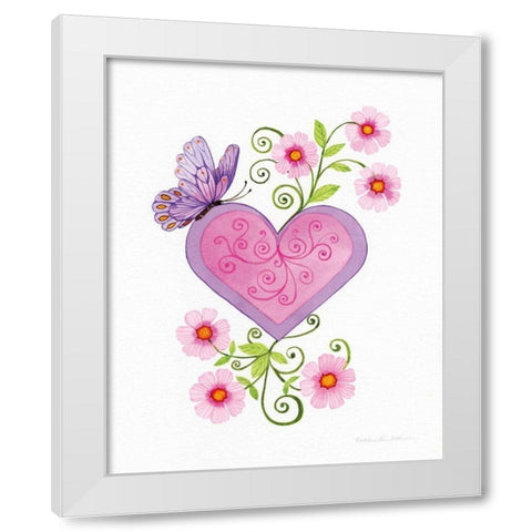 Hearts and Flowers IV White Modern Wood Framed Art Print by McKenna, Kathleen Parr