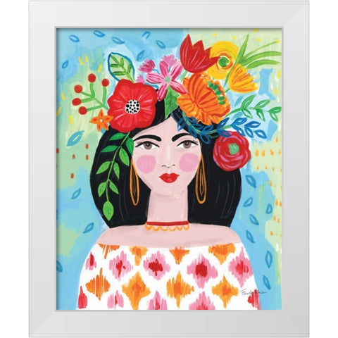 Boho Girl II White Modern Wood Framed Art Print by Zaman, Farida