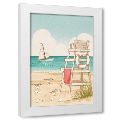 Beach Time III Vertical NW White Modern Wood Framed Art Print by Penner, Janelle