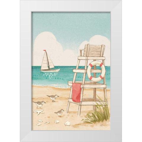 Beach Time III Vertical NW White Modern Wood Framed Art Print by Penner, Janelle