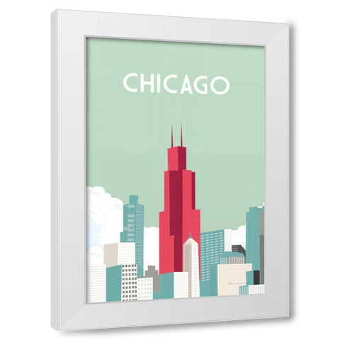 Chicago White Modern Wood Framed Art Print by Escalante, Omar