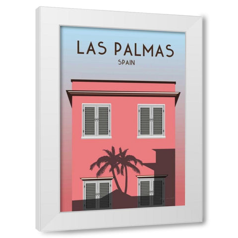 Las Palmas White Modern Wood Framed Art Print by Escalante, Omar