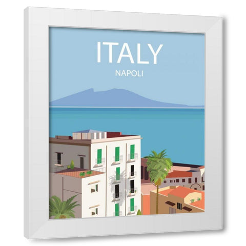 Napoli White Modern Wood Framed Art Print by Escalante, Omar