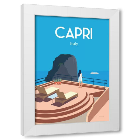 Capri White Modern Wood Framed Art Print by Escalante, Omar