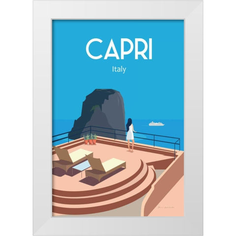 Capri White Modern Wood Framed Art Print by Escalante, Omar