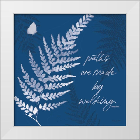 True Blue III White Modern Wood Framed Art Print by Pertiet, Katie