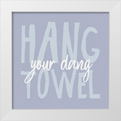 Bathroom Advice II White Modern Wood Framed Art Print by Wild Apple Portfolio