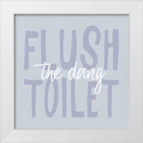 Bathroom Advice III White Modern Wood Framed Art Print by Wild Apple Portfolio