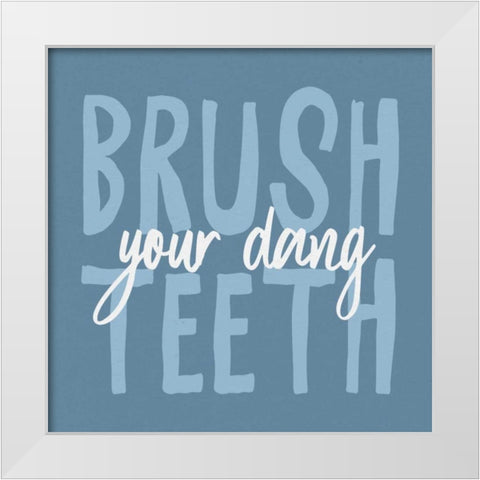 Bathroom Advice IV White Modern Wood Framed Art Print by Wild Apple Portfolio