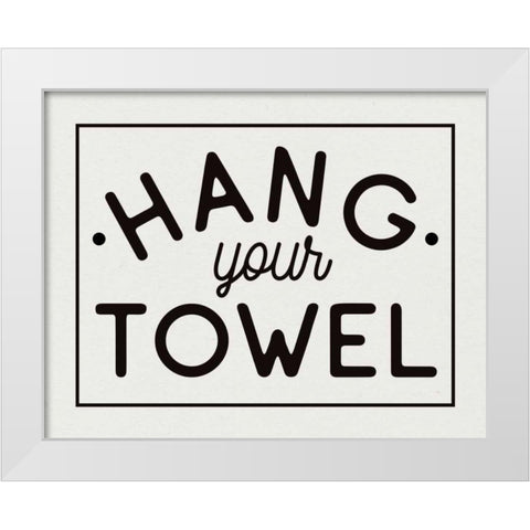 Bathroom Rules II White Modern Wood Framed Art Print by Wild Apple Portfolio