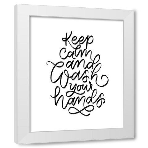 Wash Your Hands I White Modern Wood Framed Art Print by Thorns, Becky