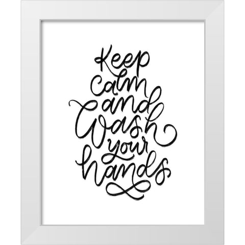 Wash Your Hands I White Modern Wood Framed Art Print by Thorns, Becky
