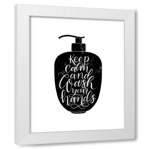 Wash Your Hands II White Modern Wood Framed Art Print by Thorns, Becky