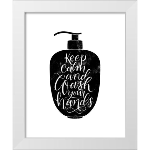 Wash Your Hands II White Modern Wood Framed Art Print by Thorns, Becky