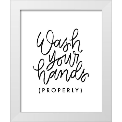 Wash Your Hands III White Modern Wood Framed Art Print by Thorns, Becky