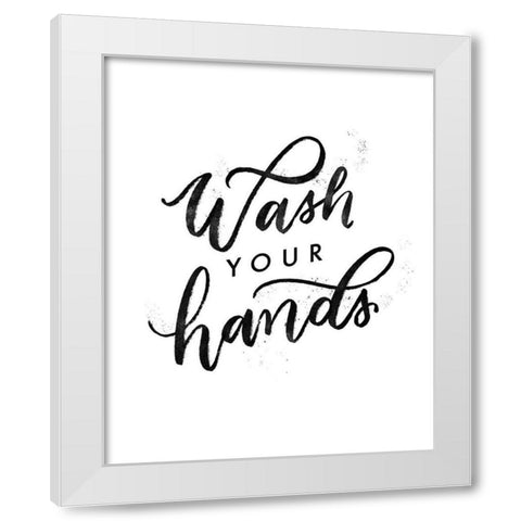 Wash Your Hands IV White Modern Wood Framed Art Print by Thorns, Becky