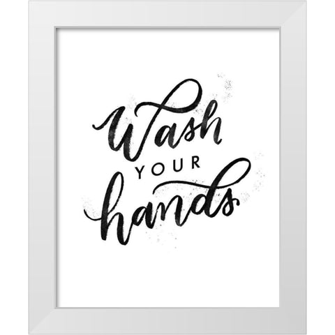 Wash Your Hands IV White Modern Wood Framed Art Print by Thorns, Becky