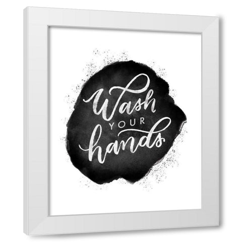 Wash Your Hands V White Modern Wood Framed Art Print by Thorns, Becky