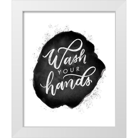 Wash Your Hands V White Modern Wood Framed Art Print by Thorns, Becky