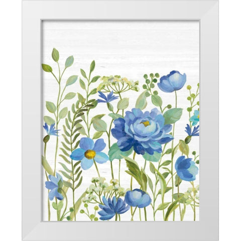Botanical Blue VII White Modern Wood Framed Art Print by Vassileva, Silvia