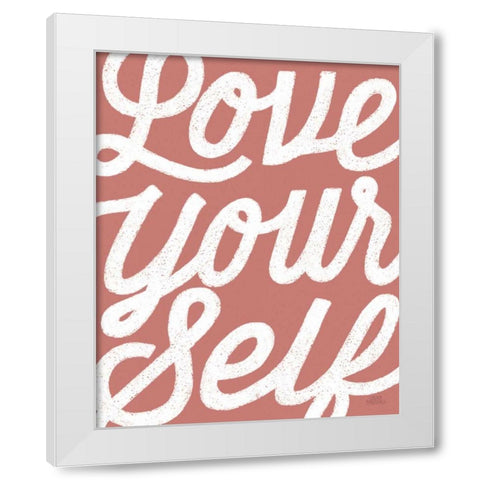 Positivity VIII Coral White Modern Wood Framed Art Print by Marshall, Laura