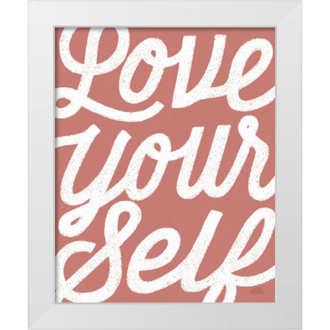 Positivity VIII Coral White Modern Wood Framed Art Print by Marshall, Laura