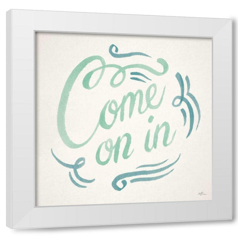 Come On In I White Modern Wood Framed Art Print by Penner, Janelle