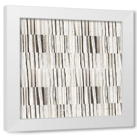 Neutral Stripes II White Modern Wood Framed Art Print by Warrick, Cheryl