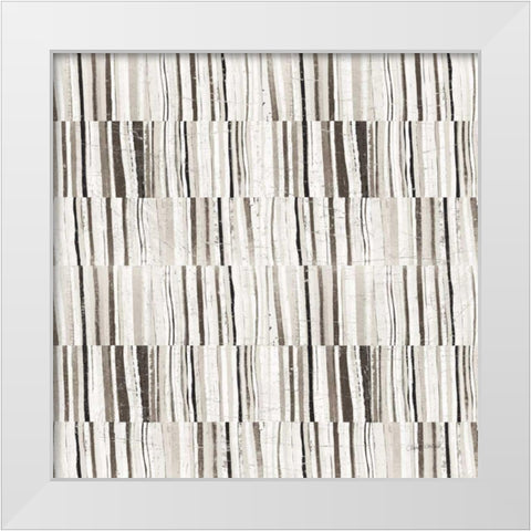 Neutral Stripes II White Modern Wood Framed Art Print by Warrick, Cheryl
