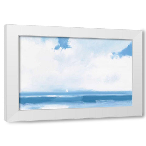 Oceanview Sail White Modern Wood Framed Art Print by Wiens, James