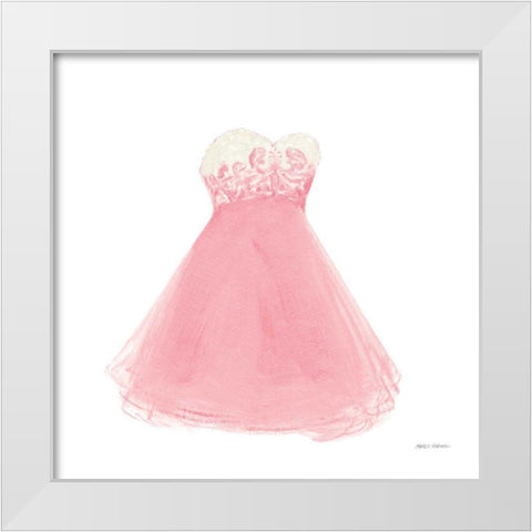 Pink Dress Fitting White Modern Wood Framed Art Print by Fabiano, Marco