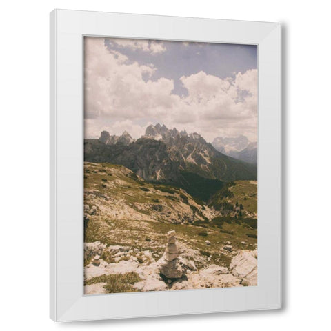 Grassy Mountain Slopes White Modern Wood Framed Art Print by Aledanda