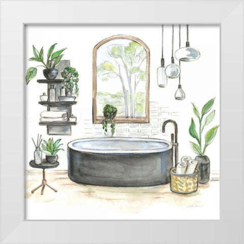 Black Bathtub I White Modern Wood Framed Art Print by Vassileva, Silvia