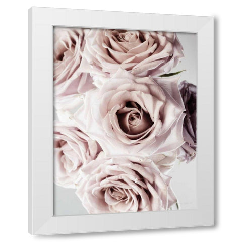 Dusty Rose Cluster White Modern Wood Framed Art Print by Catterall, Elise