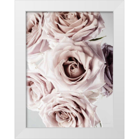Dusty Rose Cluster White Modern Wood Framed Art Print by Catterall, Elise