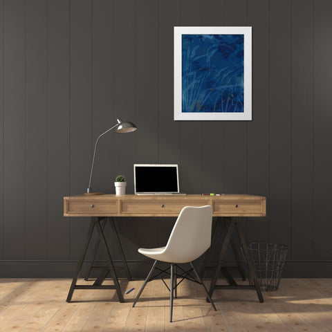 Enchanted Cyanotype XI White Modern Wood Framed Art Print by Green, Nancy