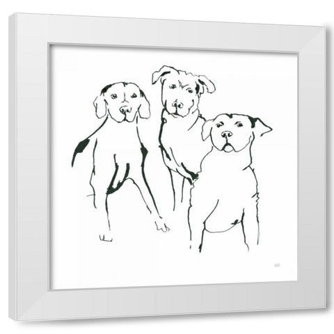 Lovable Mutts II White Modern Wood Framed Art Print by Paschke, Chris