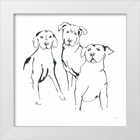 Lovable Mutts II White Modern Wood Framed Art Print by Paschke, Chris
