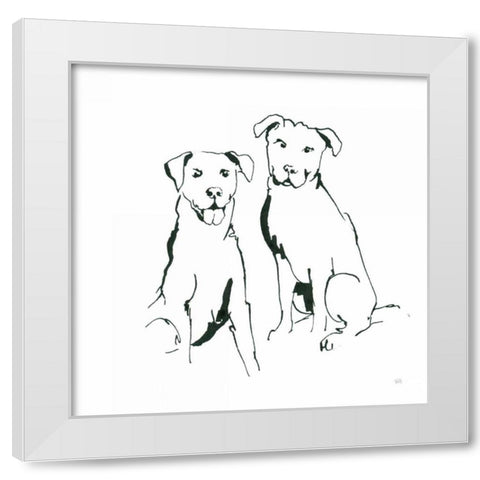 Lovable Mutts III White Modern Wood Framed Art Print by Paschke, Chris