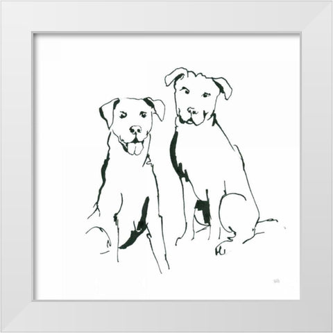 Lovable Mutts III White Modern Wood Framed Art Print by Paschke, Chris