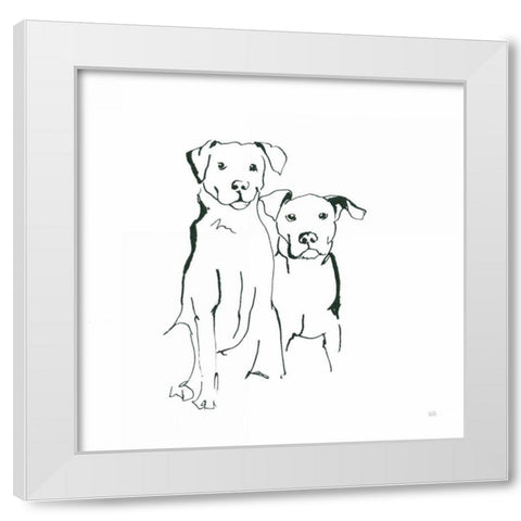 Lovable Mutts IV White Modern Wood Framed Art Print by Paschke, Chris