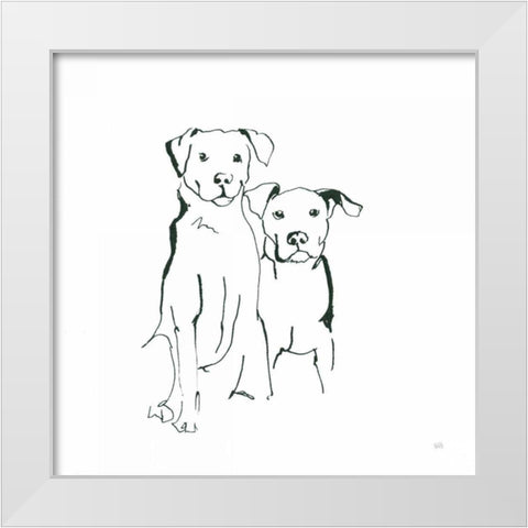 Lovable Mutts IV White Modern Wood Framed Art Print by Paschke, Chris