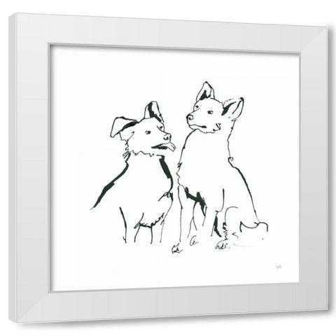 Lovable Mutts VI White Modern Wood Framed Art Print by Paschke, Chris