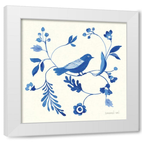 Songbird Celebration II White Modern Wood Framed Art Print by Nai, Danhui