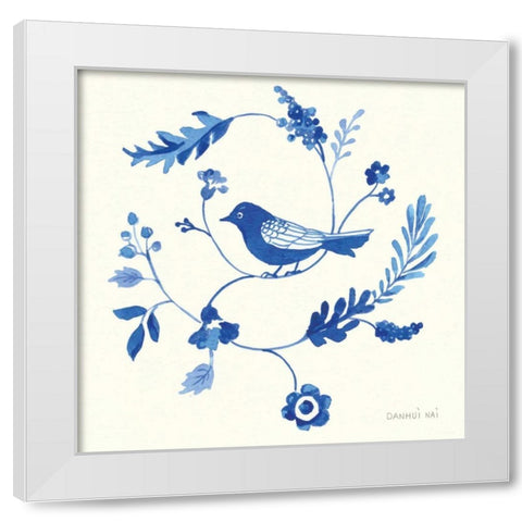 Songbird Celebration III White Modern Wood Framed Art Print by Nai, Danhui