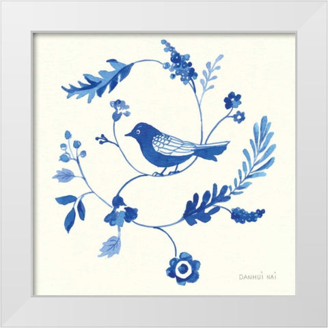 Songbird Celebration III White Modern Wood Framed Art Print by Nai, Danhui