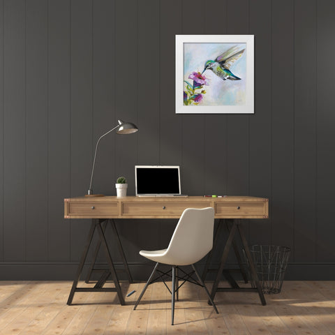 Hummingbird II White Modern Wood Framed Art Print by Vertentes, Jeanette