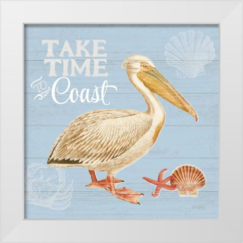 Bayside I Blue White Modern Wood Framed Art Print by Pertiet, Katie